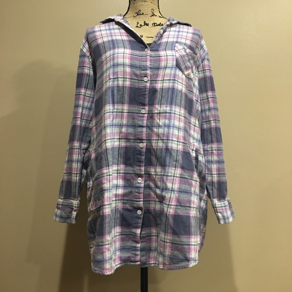 Long plaid shirt/ dress